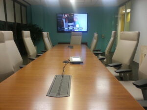 Television display and control in a conference room