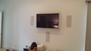 flush tv and speaker display