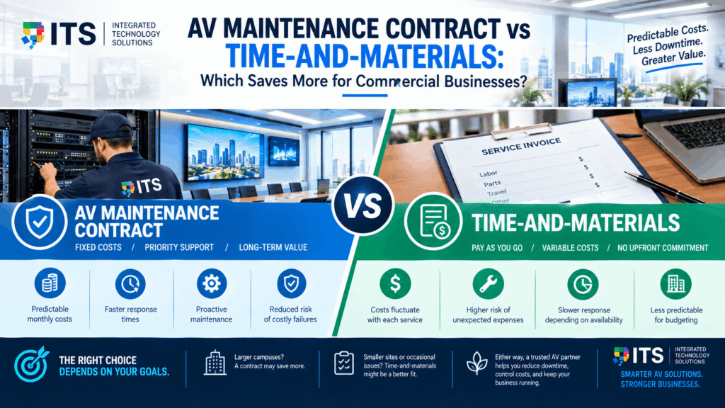 AV Maintenance Contract vs Time-and-Materials Which Saves More for Commercial Businesses