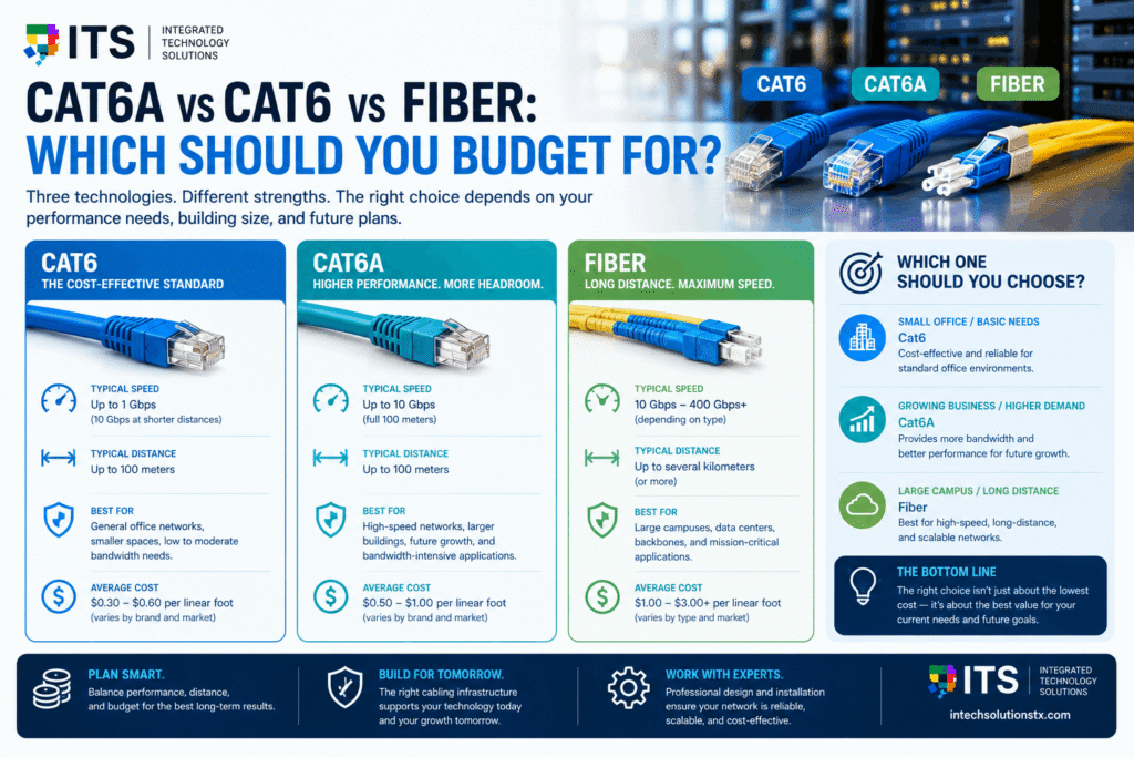 Cat6A vs Cat6 vs Fiber Which Should You Budget For